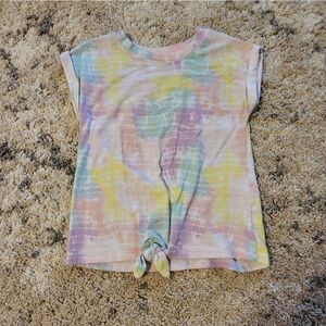 Cat & Jack tyedye rolled sleeves knotted tee